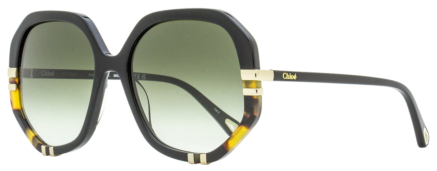 Chloe Geometric Sunglasses CH0105S 002 Black/Havana 58mm 105