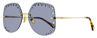 Chloe Perforated Lens Sunglasses CH0111S 001 Gold/Havana 63mm