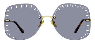 Chloe Perforated Lens Sunglasses CH0111S 001 Gold/Havana 63mm
