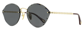 Chloe Beveled Rimless Sunglasses CH0253S 001 Gold/Bordeaux 58mm