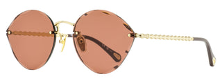 Chloe Beveled Rimless Sunglasses CH0253S 002 Gold/Brown 58mm