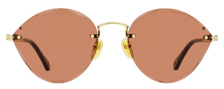 Chloe Beveled Rimless Sunglasses CH0253S 002 Gold/Brown 58mm
