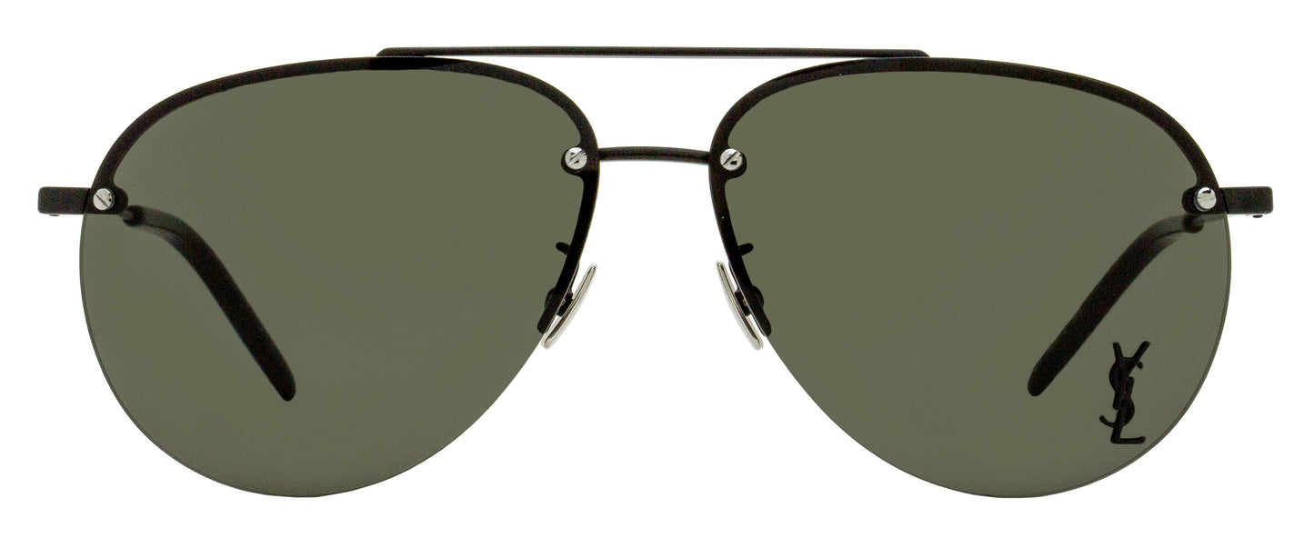Saint Laurent Pilot Sunglasses Classic 11/F M 001 Black 61mm YSL