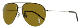 Saint Laurent Pilot Sunglasses Classic 11/F M 002 Silver 61mm YSL
