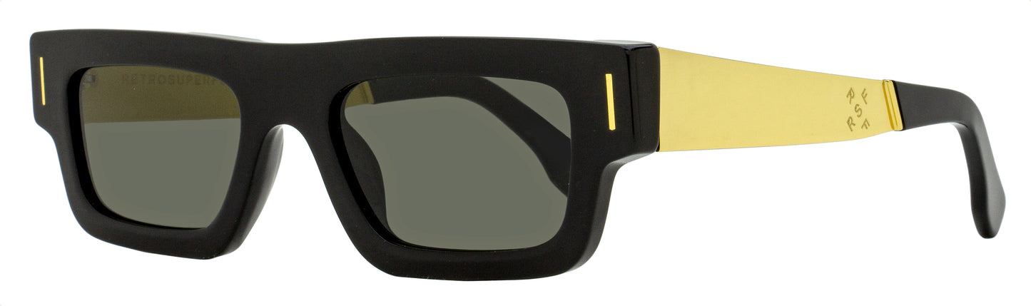 Retrosuperfuture Low-Profile Sunglasses Colpo Francis 5SC Black/Gold 52mm