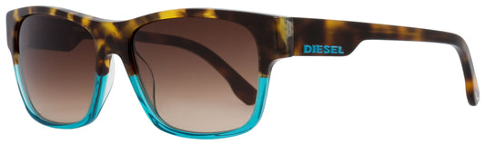 Diesel Rectangular Sunglasses DL0012 89F Tortoise/Turquoise 57mm 12