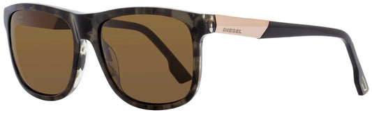 Diesel Rectangular Sunglasses DL0187 05E Gray Havana 57mm 187