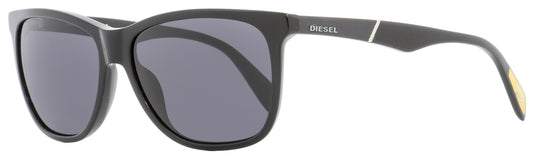 Diesel Rectangular Sunglasses DL0222 01A Shiny Black   57mm 222