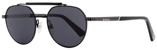 Diesel Oval Sunglasses DL0239 01A Shiny Black   52mm 239