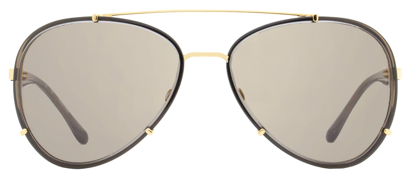 Donna Karan Pilot Sunglasses DO500S 014 Smoke Crystal/Gold 57mm 500