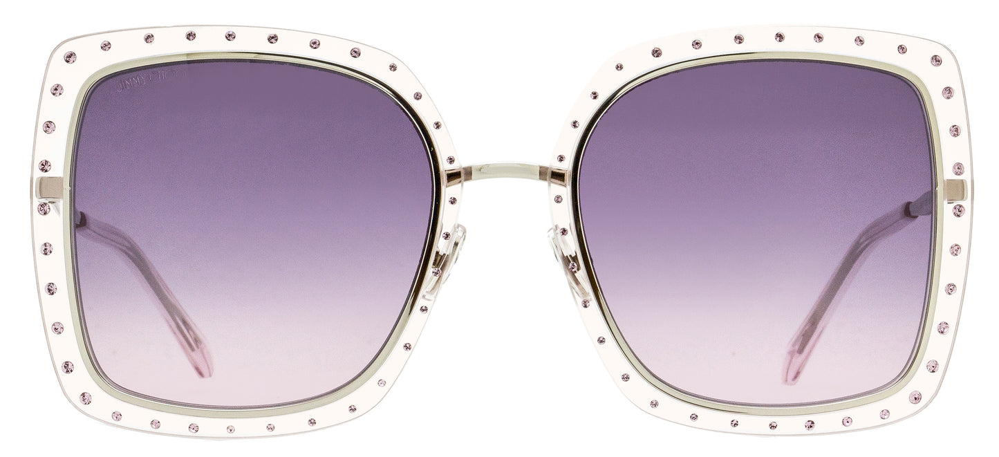 Jimmy Choo Square Sunglasses Dany/S KTSF7 Palladium/Lilac 56mm