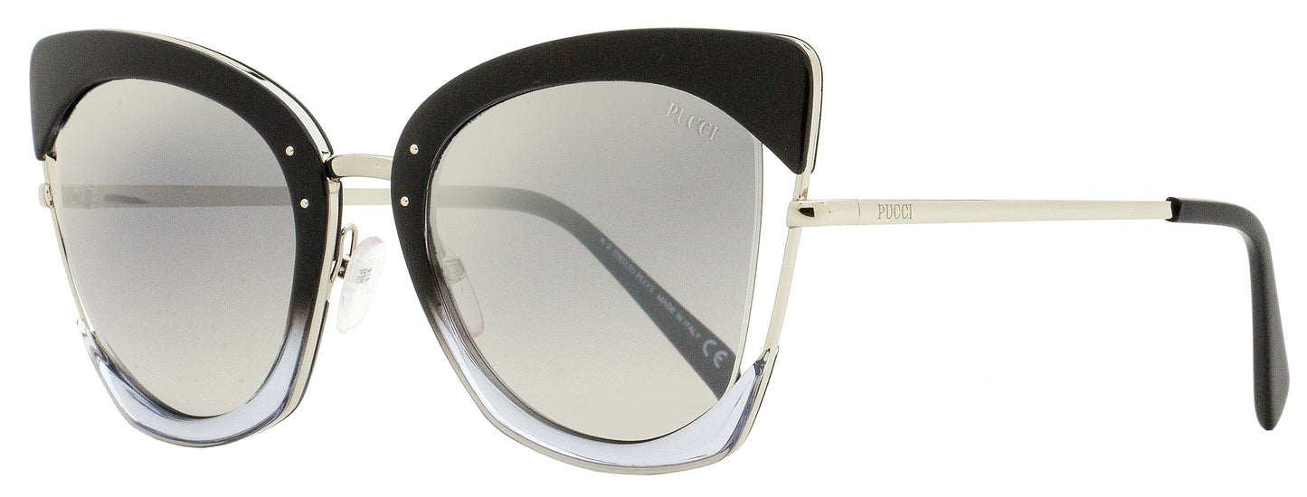 Emilio Pucci Butterfly Sunglasses EP0074 05C Black/Crystal/Palladium 55mm 74