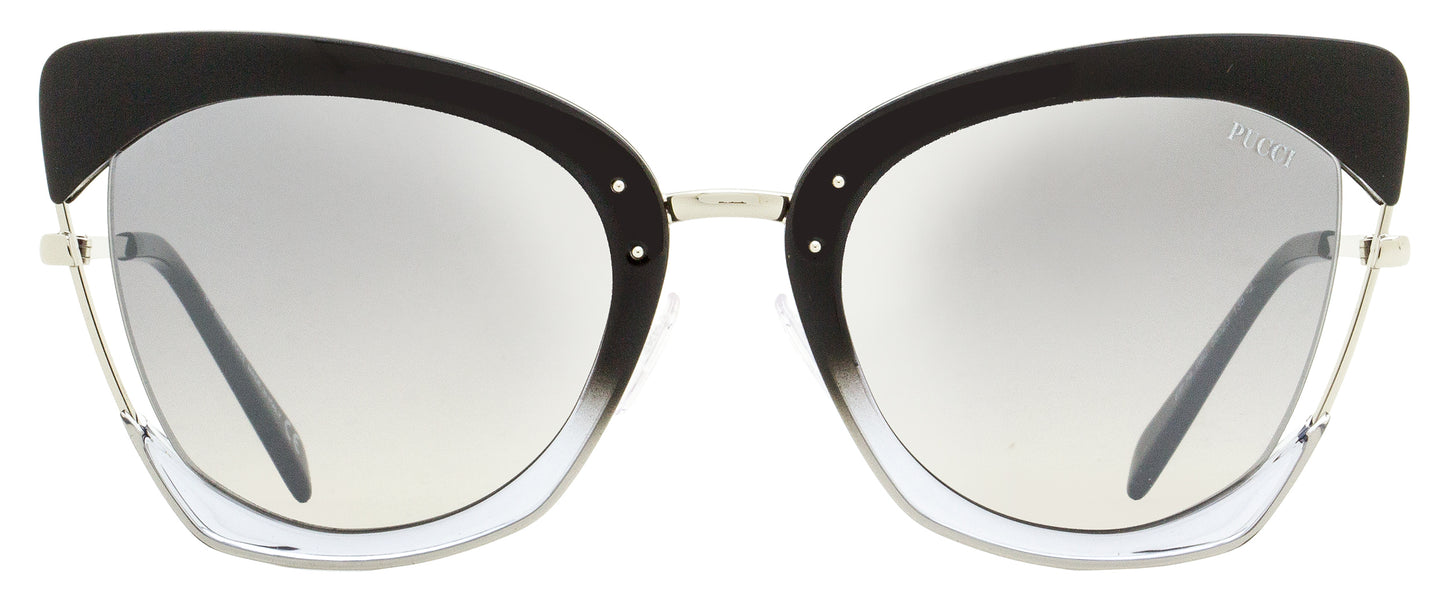 Emilio Pucci Butterfly Sunglasses EP0074 05C Black/Crystal/Palladium 55mm 74