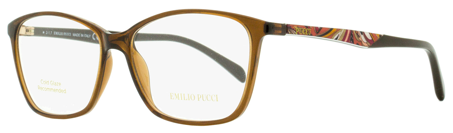 Emilio Pucci Rectangular Eyeglasses EP5009 048 Brown 54mm 5009