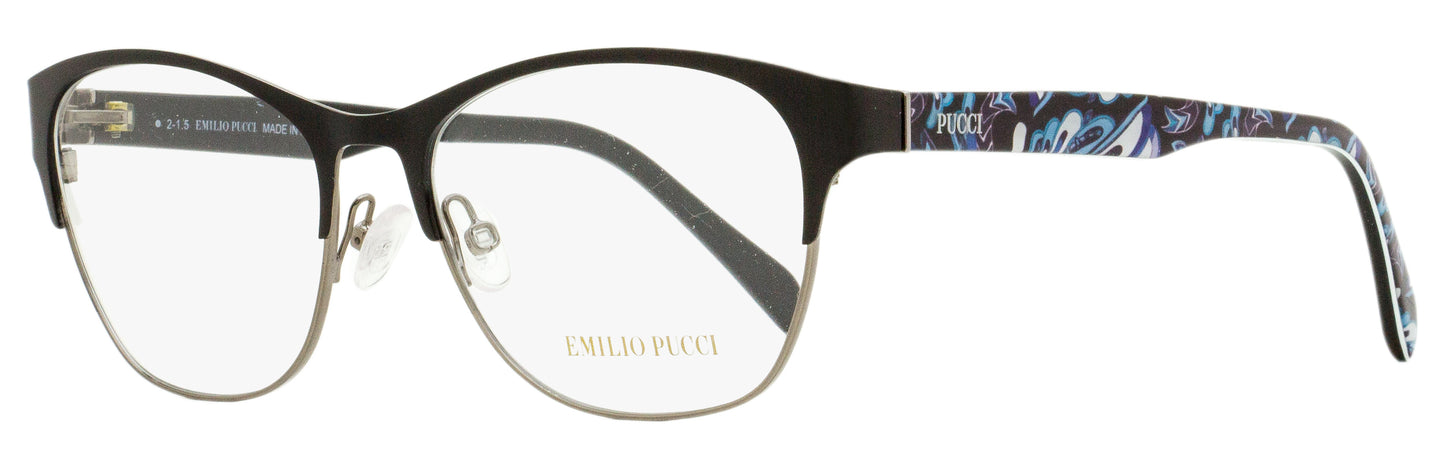 Emilio Pucci Oval Eyeglasses EP5029 001 Black/Ruthenium 53mm 5029