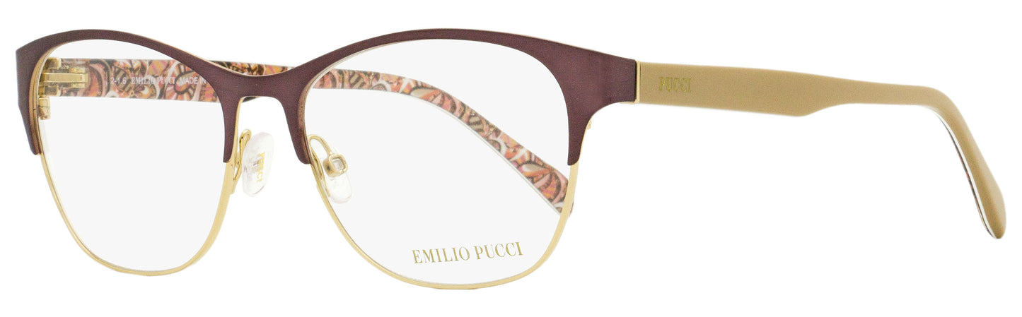 Emilio Pucci Oval Eyeglasses EP5029 081 Violet/Gold/Tan 53mm 5029