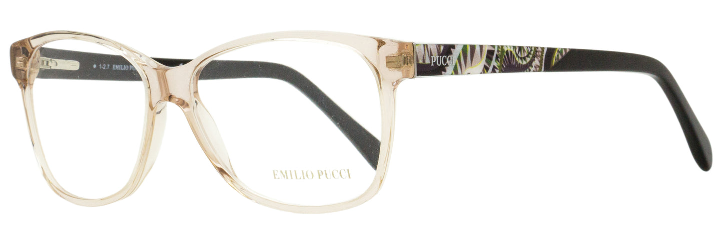 Emilio Pucci Rectangular Eyeglasses EP5034 059 Clear Beige/Black 54mm 5034