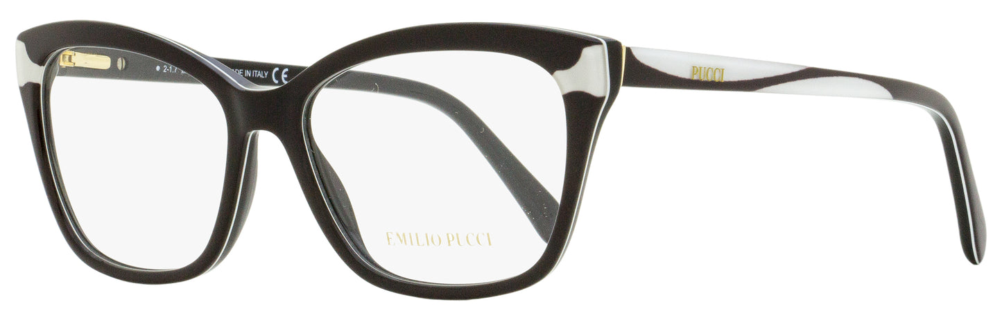 Emilio Pucci Rectangular Eyeglasses EP5049 004 Black/White 54mm 5049