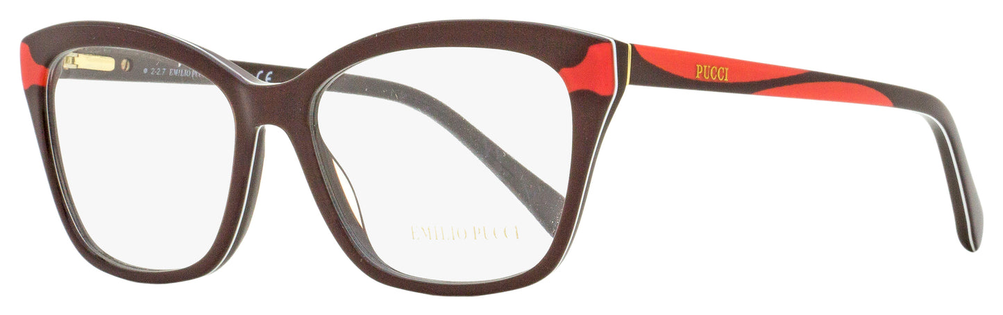 Emilio Pucci Rectangular Eyeglasses EP5049 050 Brown/Red 54mm 5049