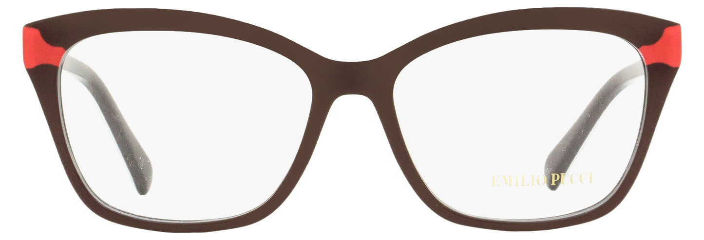 Emilio Pucci Rectangular Eyeglasses EP5049 050 Brown/Red 54mm 5049