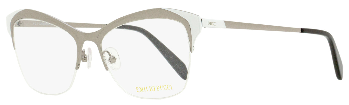 Emilio Pucci Geometric Eyeglasses EP5074 008 Ruthenium/White/Black 53mm 5074