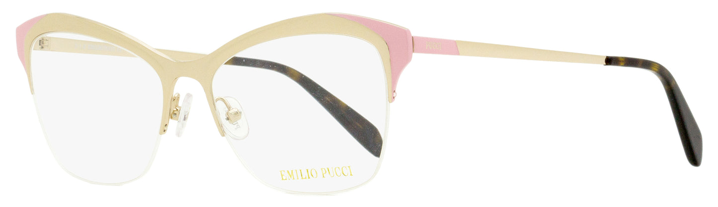 Emilio Pucci Geometric Eyeglasses EP5074 033 Gold/Pink/Havana 53mm 5074