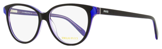 Emilio Pucci Oval Eyeglasses EP5077 005 Black/Violet 53mm 5077