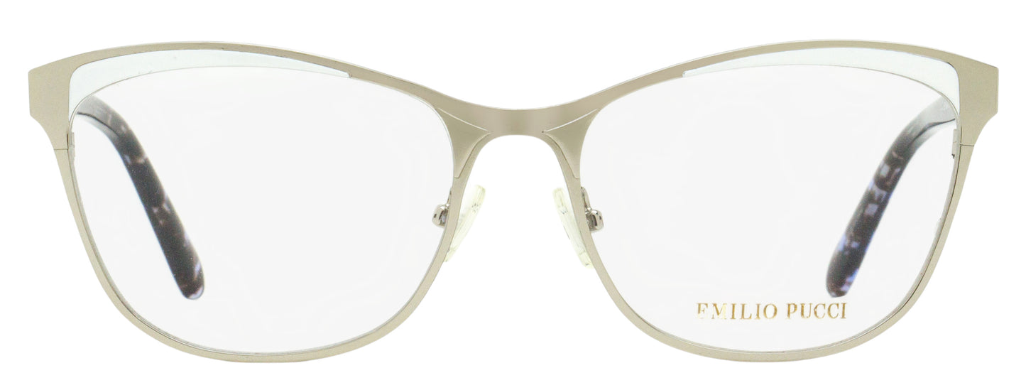 Pucci Sculpted Butterfly Eyeglasses EP5084 016 Palladium/Blue Havana 53mm