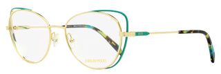Pucci Floating Oval Eyeglasses EP5141 032 Gold/Teal 54mm