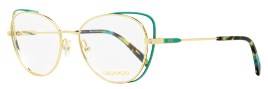 Pucci Floating Oval Eyeglasses EP5141 032 Gold/Teal 54mm