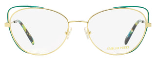 Pucci Floating Oval Eyeglasses EP5141 032 Gold/Teal 54mm