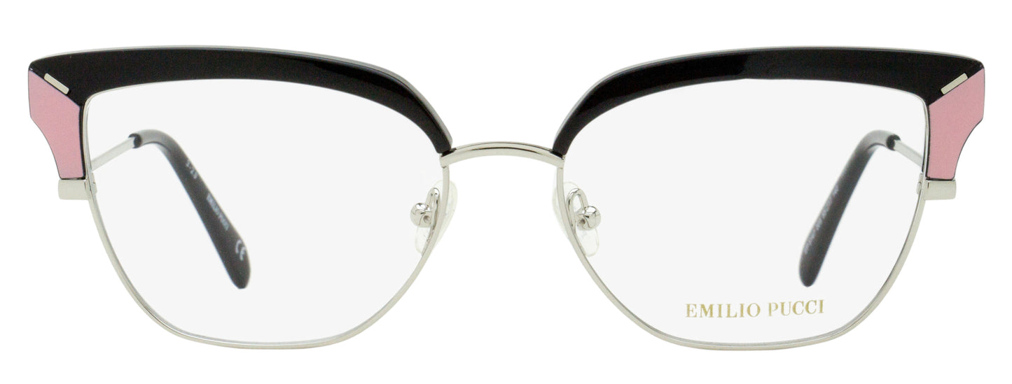 Pucci Geometric Butterfly Eyeglasses EP5147 005 Black/Palladium 55mm