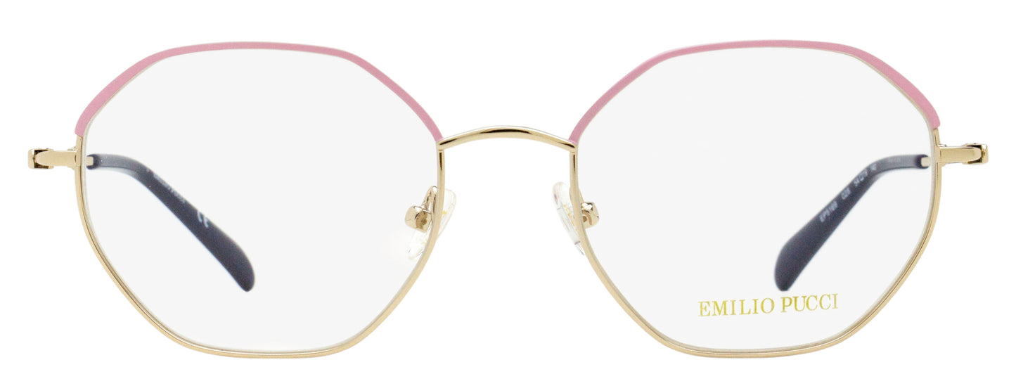 Pucci Slim Geometric Eyeglasses EP5169 028 Gold/Rose 54mm