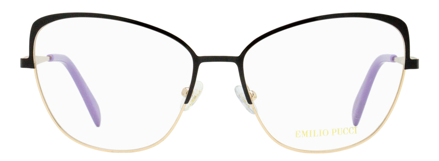 Pucci Slim Butterfly Eyeglasses EP5188 005 Gold/Black 56mm
