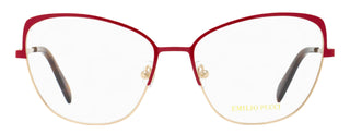 Pucci Slim Butterfly Eyeglasses EP5188 068 Gold/Red 56mm