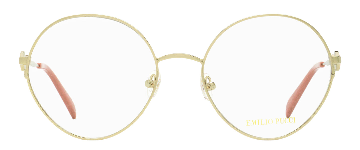 Pucci Round Oversized Eyeglasses EP5203 032 Gold/Rose 55mm