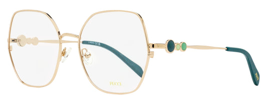 Pucci Oversized Octagonal Eyeglasses EP5204 028 Gold/Teal 55mm