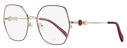 Pucci Oversized Octagonal Eyeglasses EP5204 068 Ruthenium/Burgundy 55mm