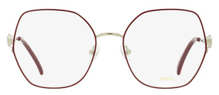 Pucci Oversized Octagonal Eyeglasses EP5204 068 Ruthenium/Burgundy 55mm