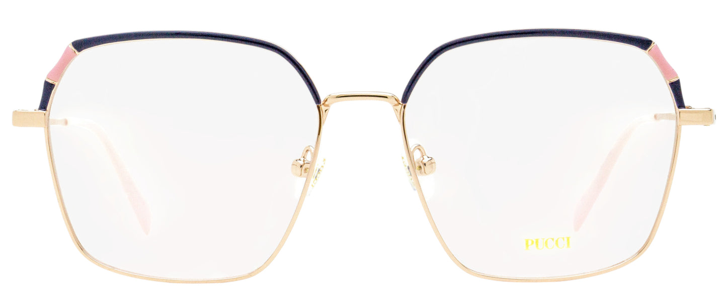 Pucci Slim Square Eyeglasses EP5210 028 Gold/Rose 54mm