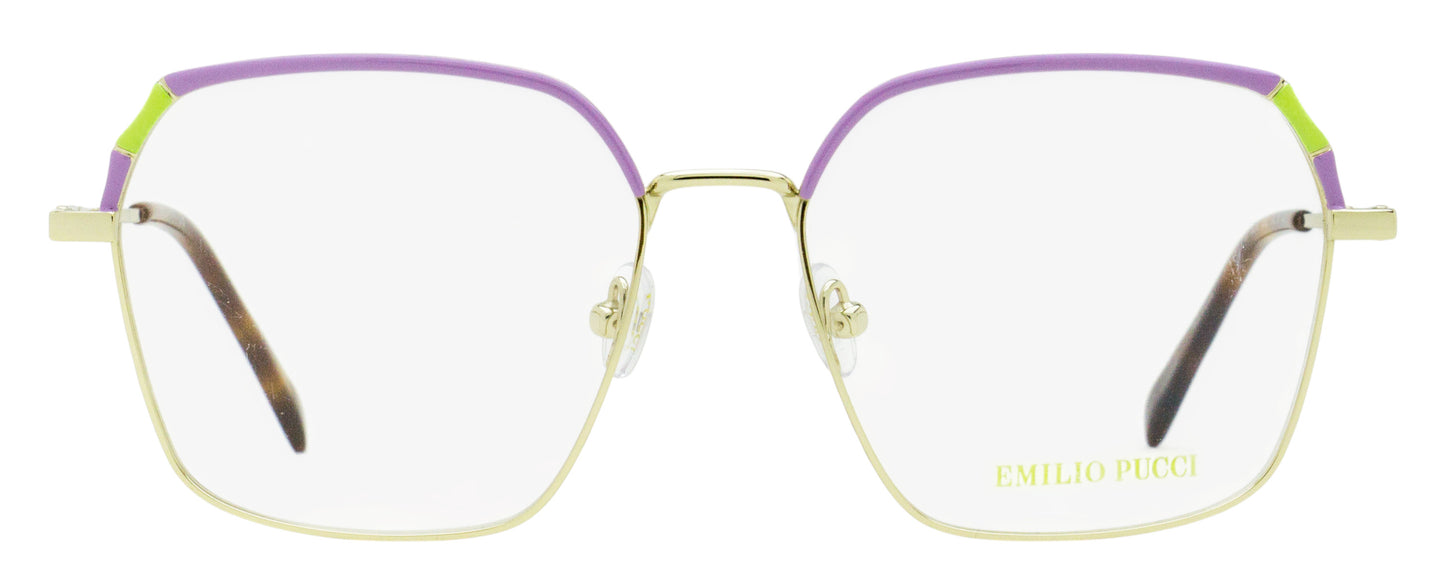 Pucci Slim Square Eyeglasses EP5210 032 Gold/Havana 54mm
