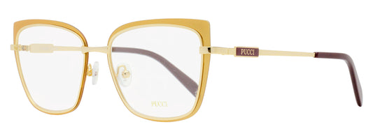 Pucci Rimmed Rectangular Eyeglasses EP5219 041 Gold/Brown 54mm