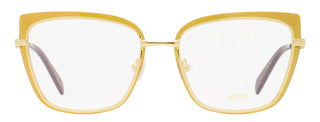 Pucci Rimmed Rectangular Eyeglasses EP5219 041 Gold/Brown 54mm