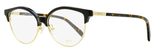 Pucci Oval Brow-Line Eyeglasses EP5259 001 Black/Gold 55mm