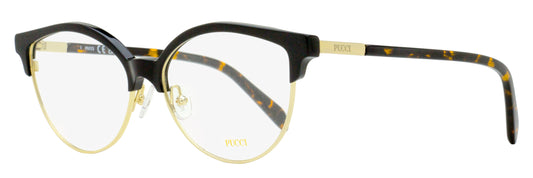 Pucci Oval Brow-Line Eyeglasses EP5259 001 Black/Gold 55mm
