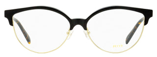 Pucci Oval Brow-Line Eyeglasses EP5259 001 Black/Gold 55mm