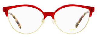 Pucci Oval Brow-Line Eyeglasses EP5259 066 Red/Gold 55mm