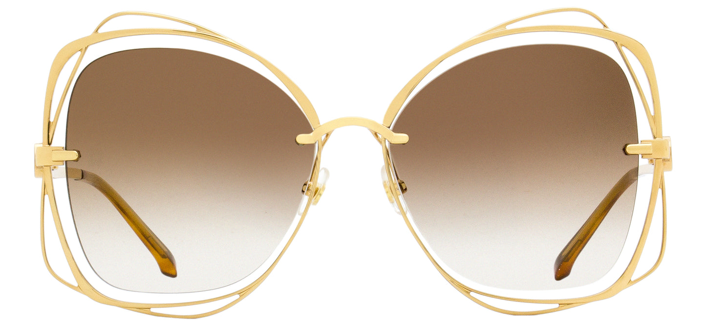 Elie Saab Halo Sunglasses ES043/S J5GVU Gold/Havana 59mm