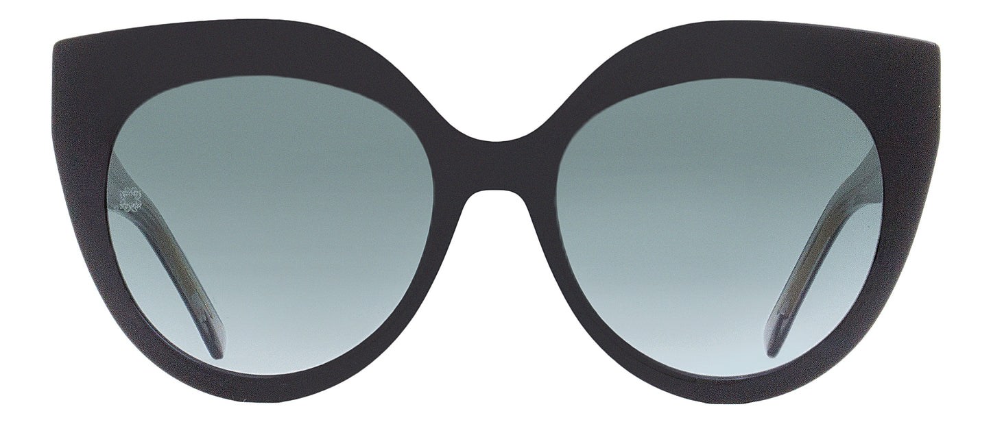 Elie Saab Cat Eye Sunglasses ES081/S 8079O Black/Transparent Gray 55mm