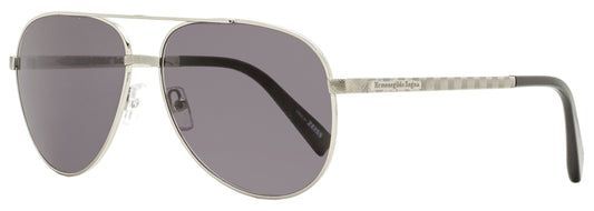 Zegna Pilot Sunglasses EZ0027 12A Ruthenium/Black 60mm 27